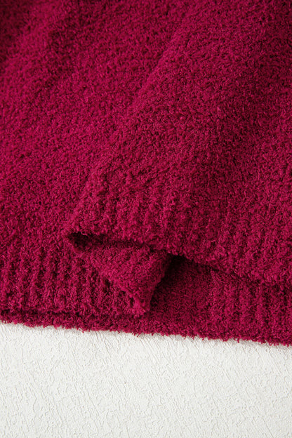 Mock Neck Sweater - Burgundy Dear-Lover Dropshipping