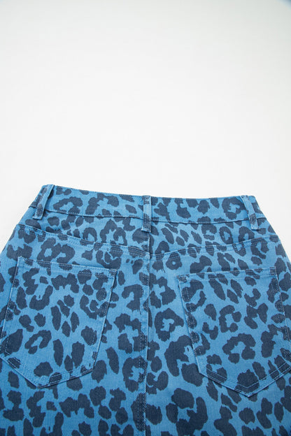 Leopard Denim Midi Skirt Dear-Lover Dropshipping