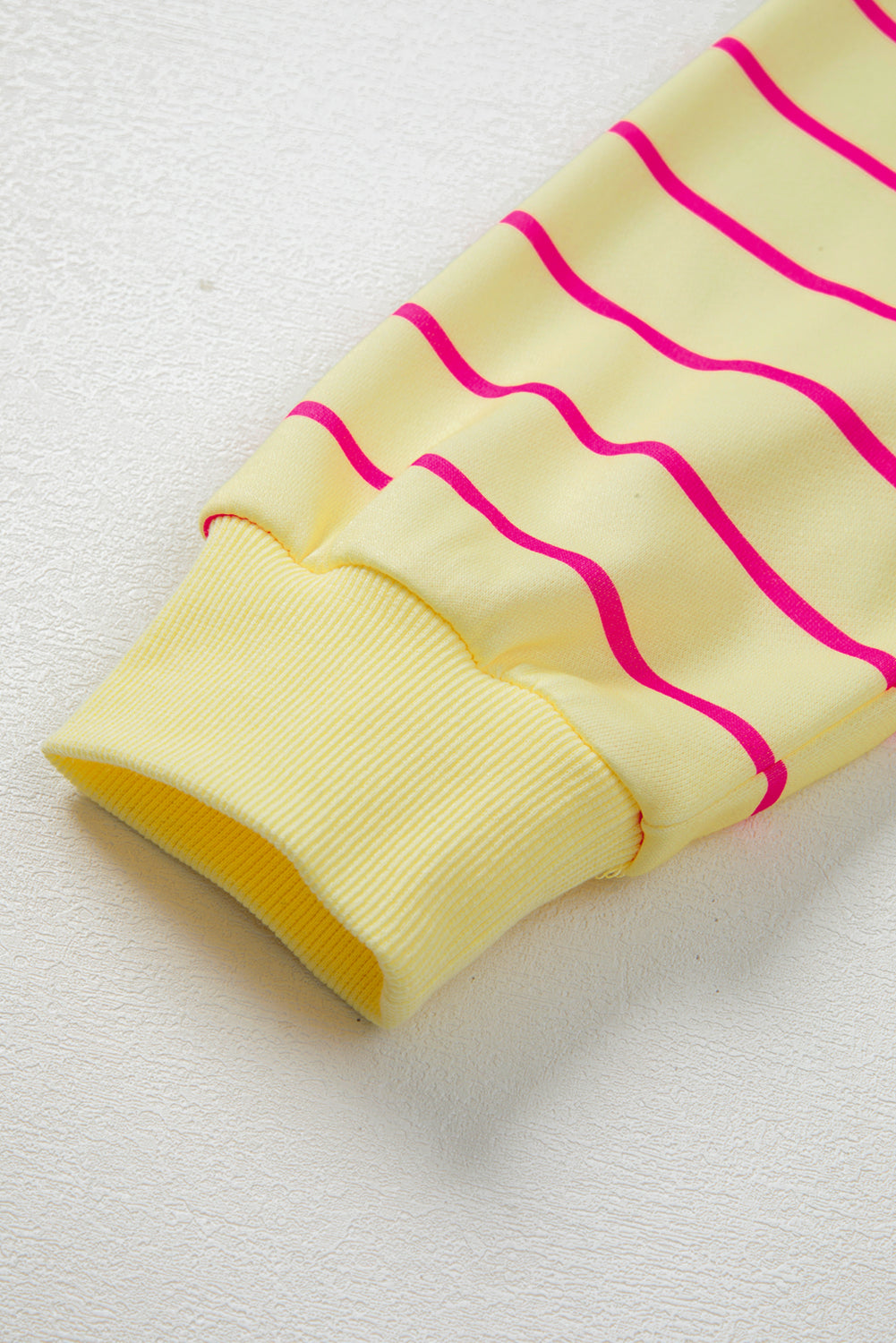 Yellow Stripe Stylish Overlap Detail Drop Shoulder Pullover Sweatshirt Daisie Boutique