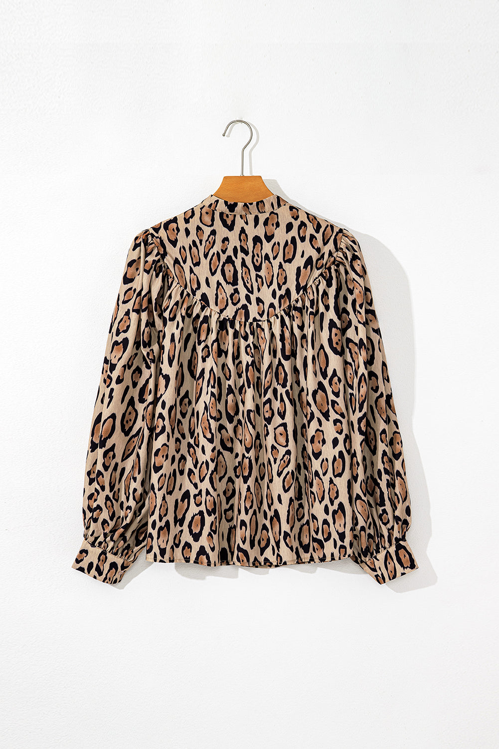 Oversized Leopard Print Balloon Sleeve Casual Shirt Daisie Boutique