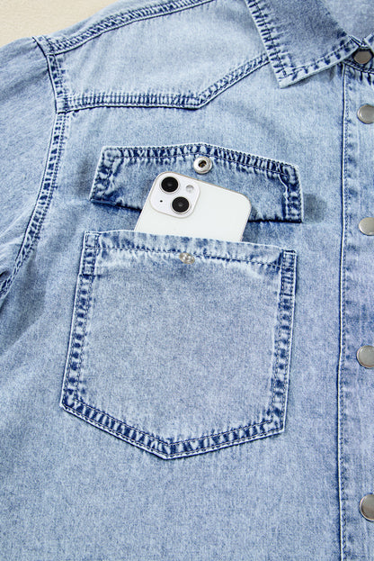 Cutie Denim Flair Shirt Dress Dear-Lover Dropshipping
