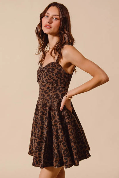 SO ME Mineral Washed Leopard Flare Cami Dress My Pampered Life Seattle