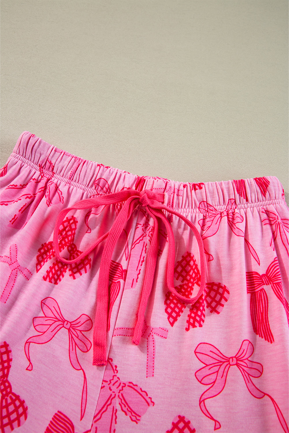 Cutie Bow Print Short Sleeve and Pants Pajamas Set Daisie Boutique