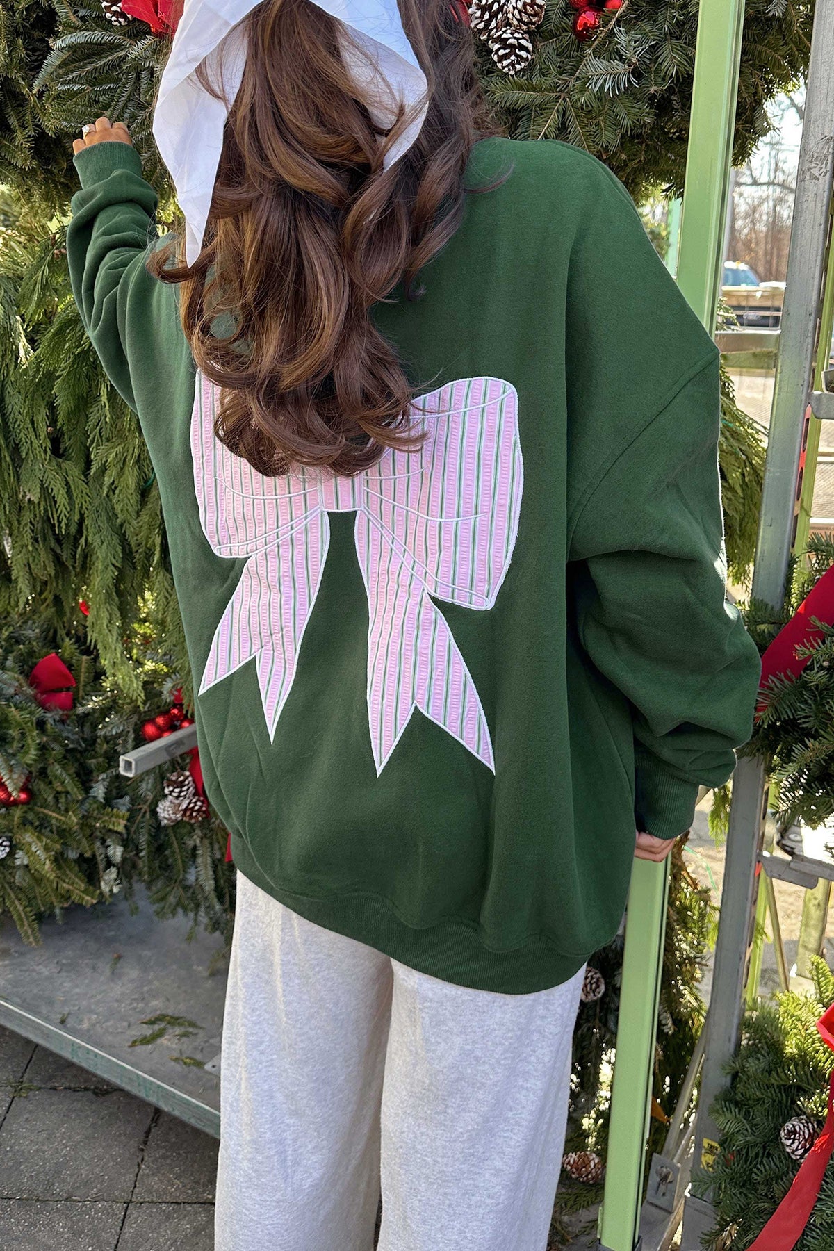 Bow Oversized Sweatshirt - Green