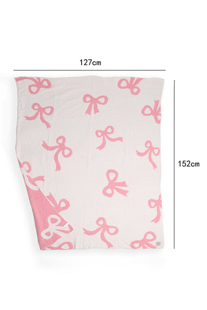Pink Bow Printed Cozy Soft Throw Blanket Dear-Lover Dropshipping