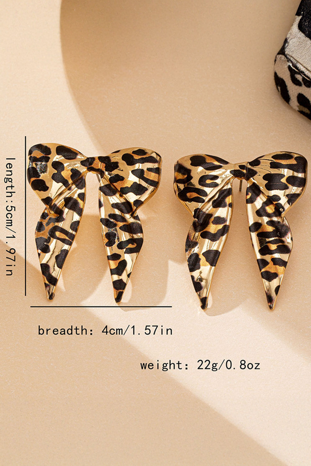 Gold Leopard Print Bow Knot Shape Plated Alloy Earrings Dear-Lover Dropshipping