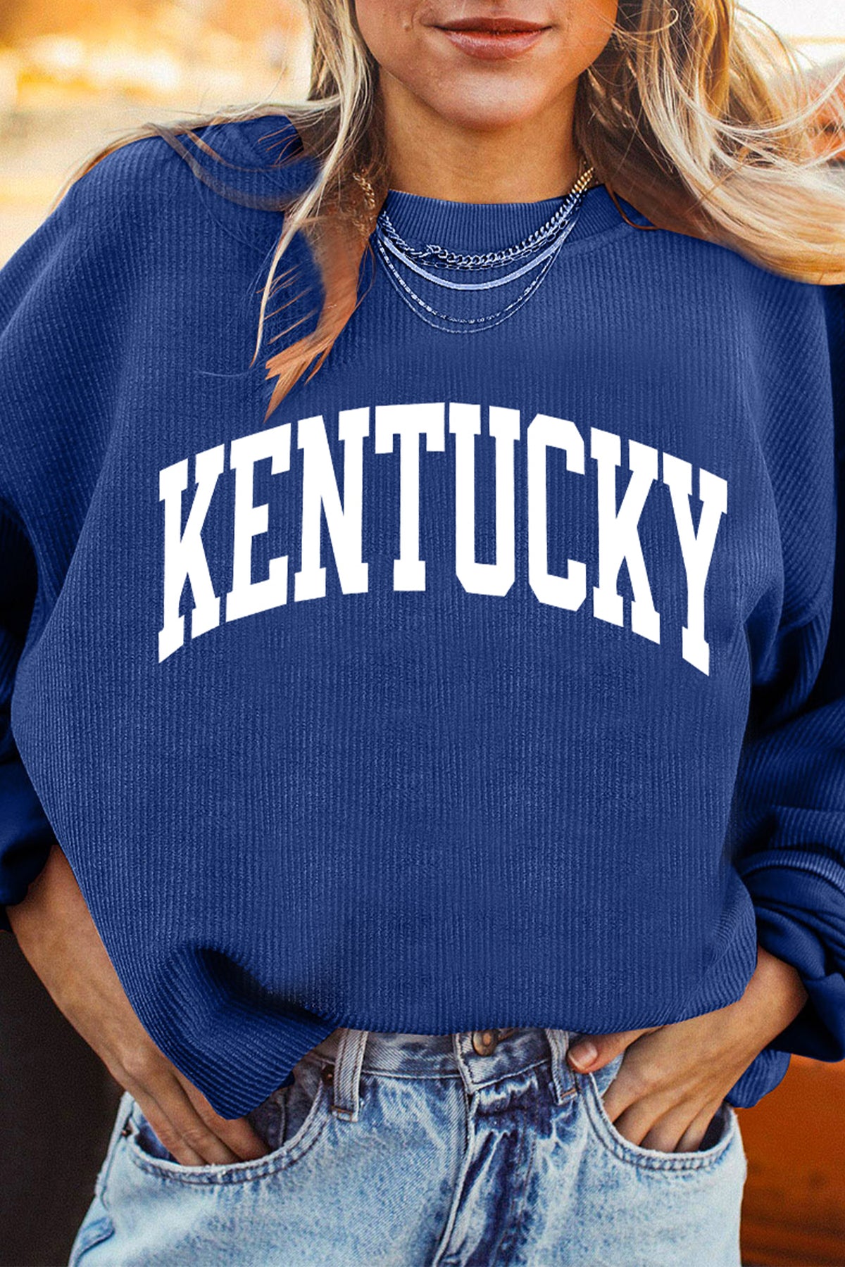 KENTUCKY Leopard KY Sweatshirt - Blue