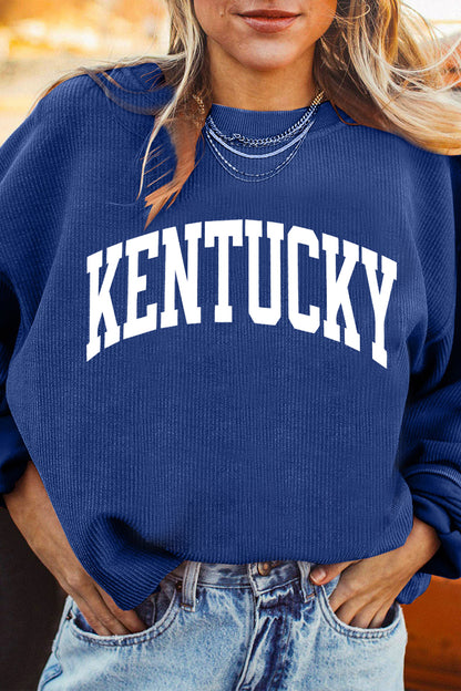 KENTUCKY Leopard KY Sweatshirt - Blue