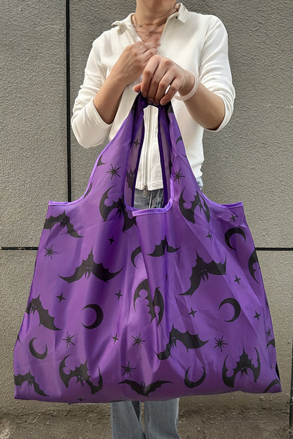 Gothic Bats Large Tote Bag - Purple
