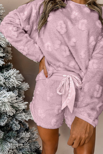 Leopard Fleece Lounge Set Daisie Boutique