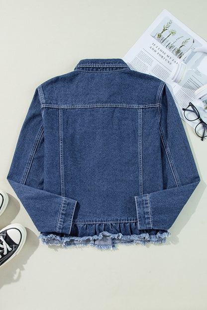 Ruffle Denim Jacket Daisie Boutique