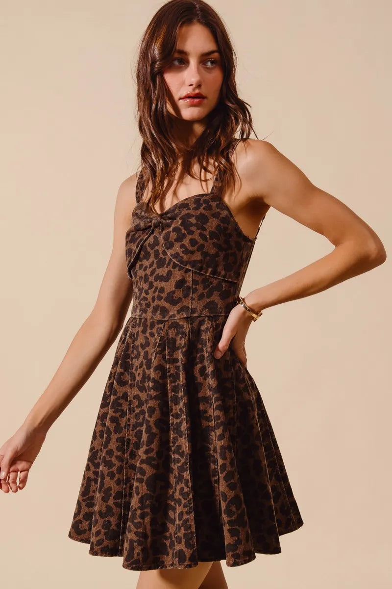 SO ME Mineral Washed Leopard Flare Cami Dress My Pampered Life Seattle