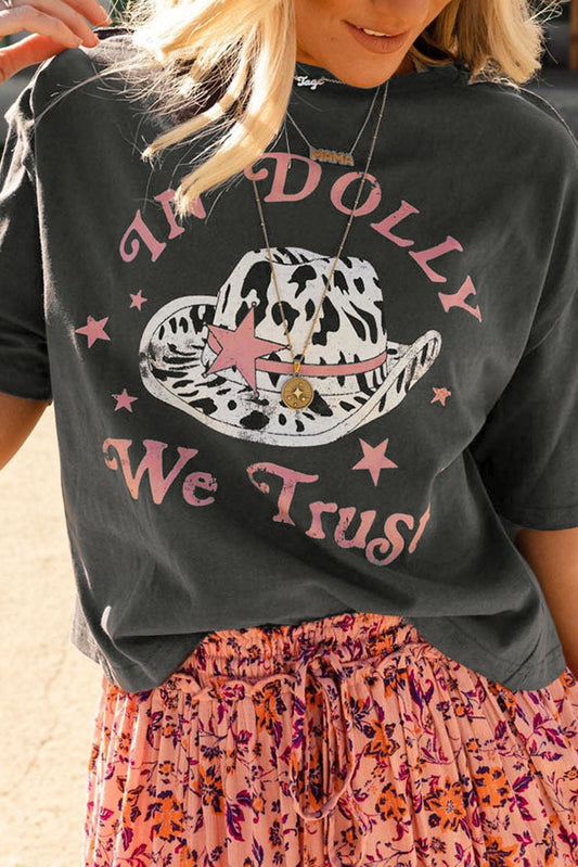 WE TRUST IN DOLLY Western Fashion Graphic Tee Daisie Boutique