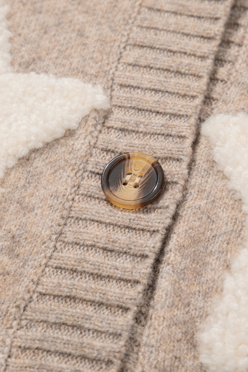 Sherpa Star Sweater with Pockets in Khaki Daisie Boutique