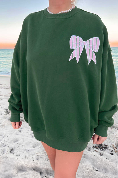 Bow Oversized Sweatshirt - Green