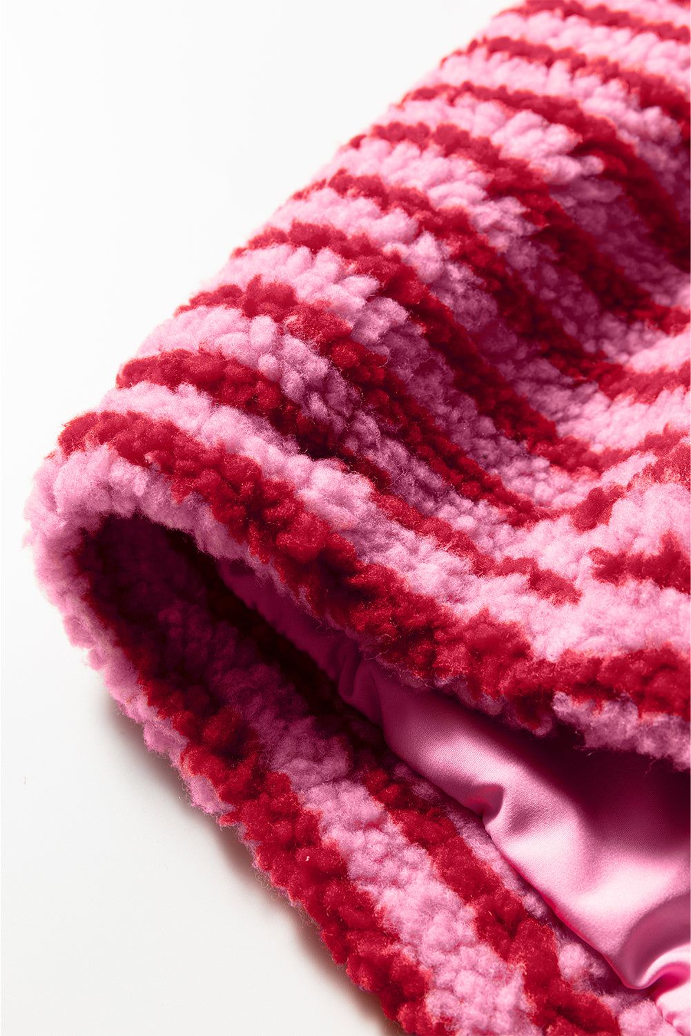 Pink Stripe Quarter Zip Fleece Oversize Sweatshirt Dear-Lover Dropshipping