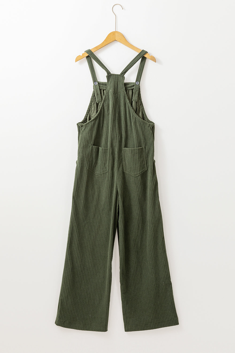 Jungle Green Solid Pocketed Loose Fit Corduroy Overall Daisie Boutique