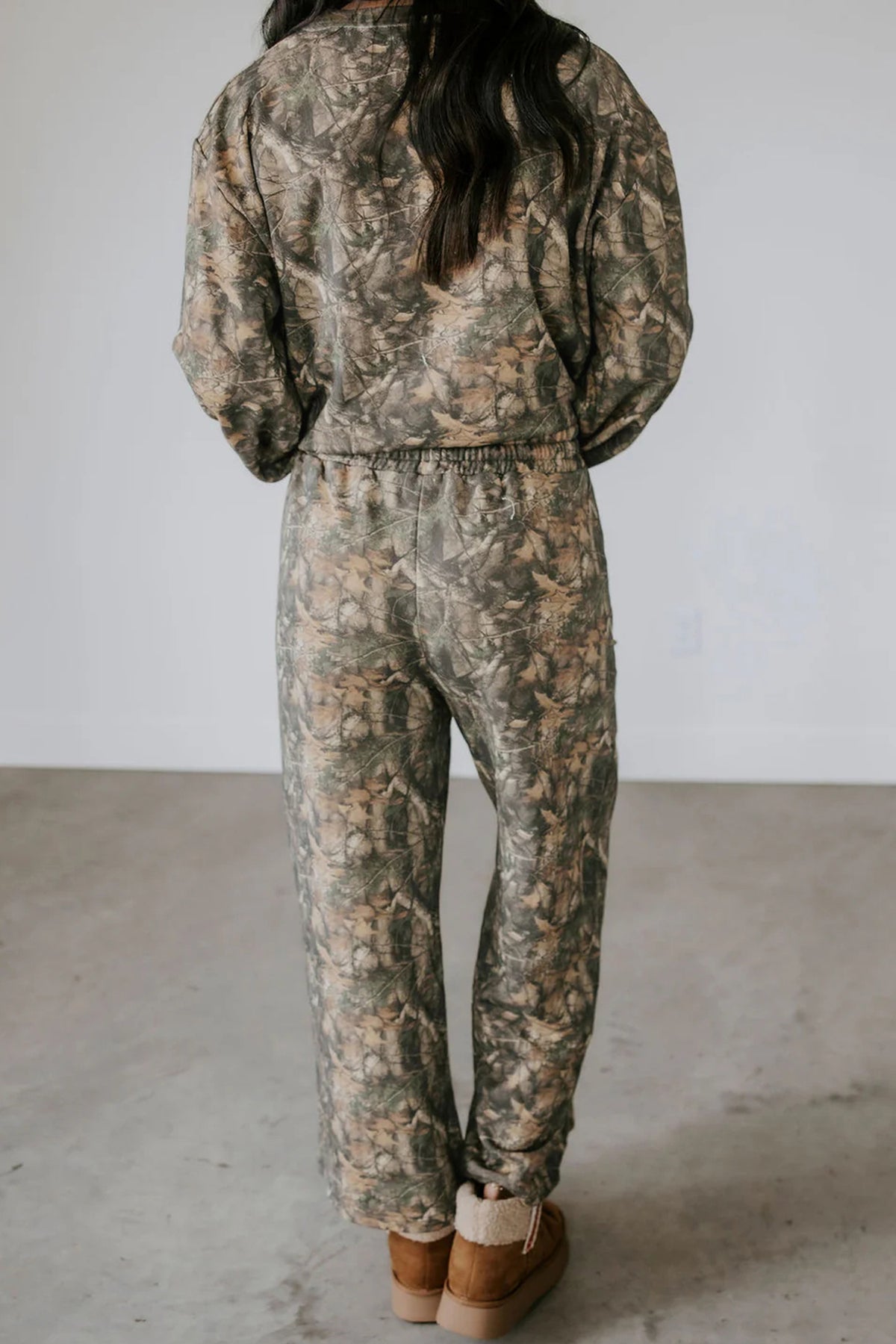 Camo Print Long Sleeve Pant Set