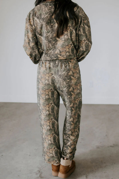 Camo Print Long Sleeve Pant Set