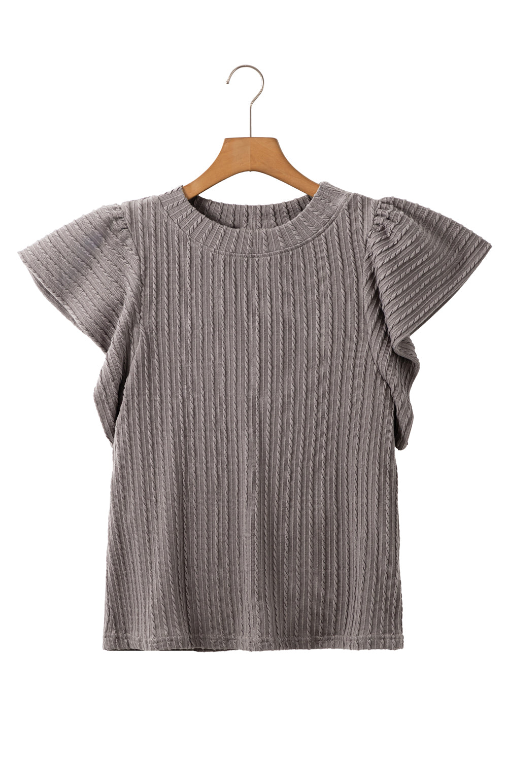 Flutter Sleeve Top - Sleet Gray Daisie Boutique