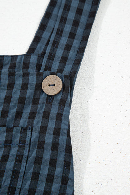 Plaid Print Buttoned with Pockets High Waist Overalls Dear-Lover Dropshipping