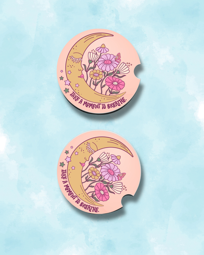 Breathe Moon Child - Car Coaster Set (2-Pack) Daisie Boutique