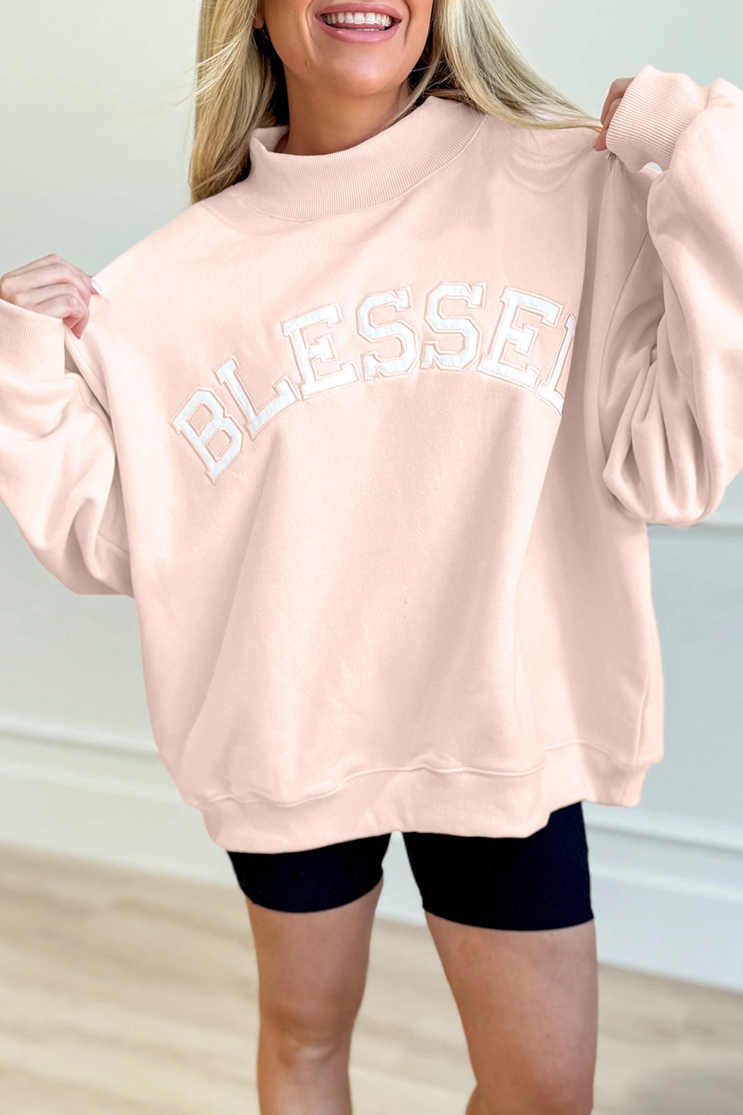 Oversize Blessed Embroidered Sweatshirt