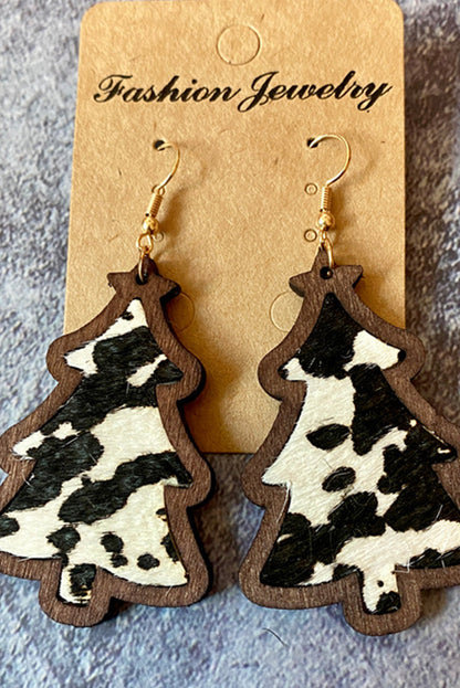 Cow Print Christmas Tree Earrings Dear-Lover Dropshipping