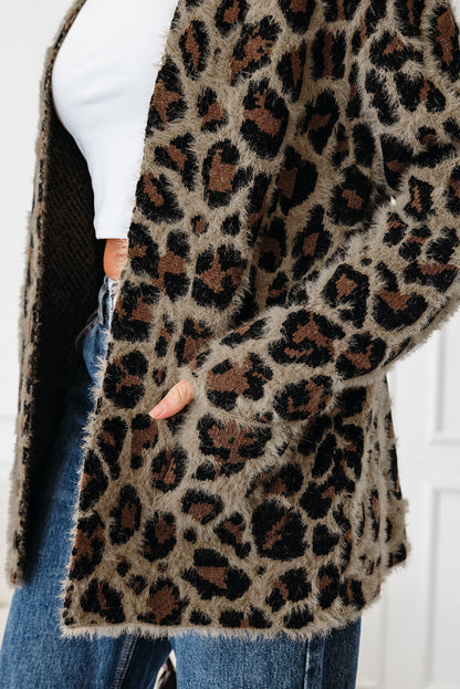 Brown Leopard Casual Cardigan Dear-Lover Dropshipping