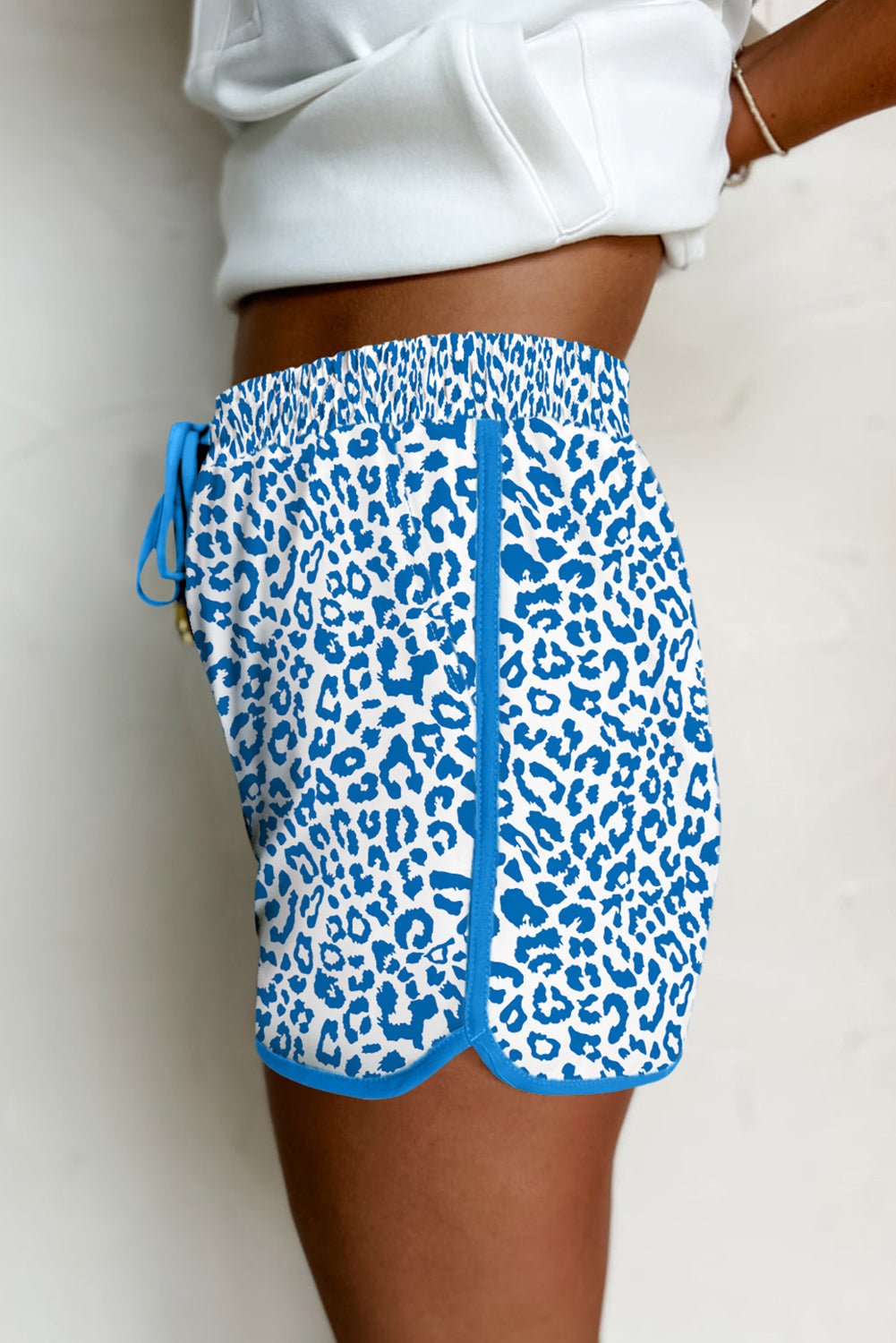 Leopard Elastic Waistband Lace up Casual Shorts Dear-Lover Dropshipping