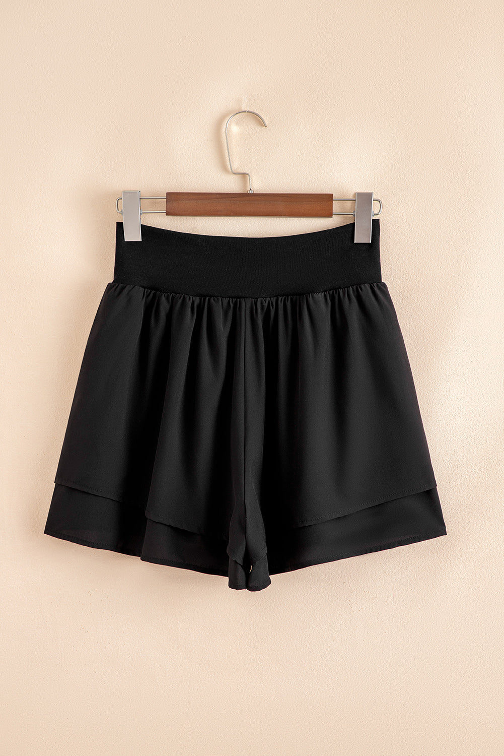 Crossed Waist Tiered Flowy Shorts Daisie Boutique