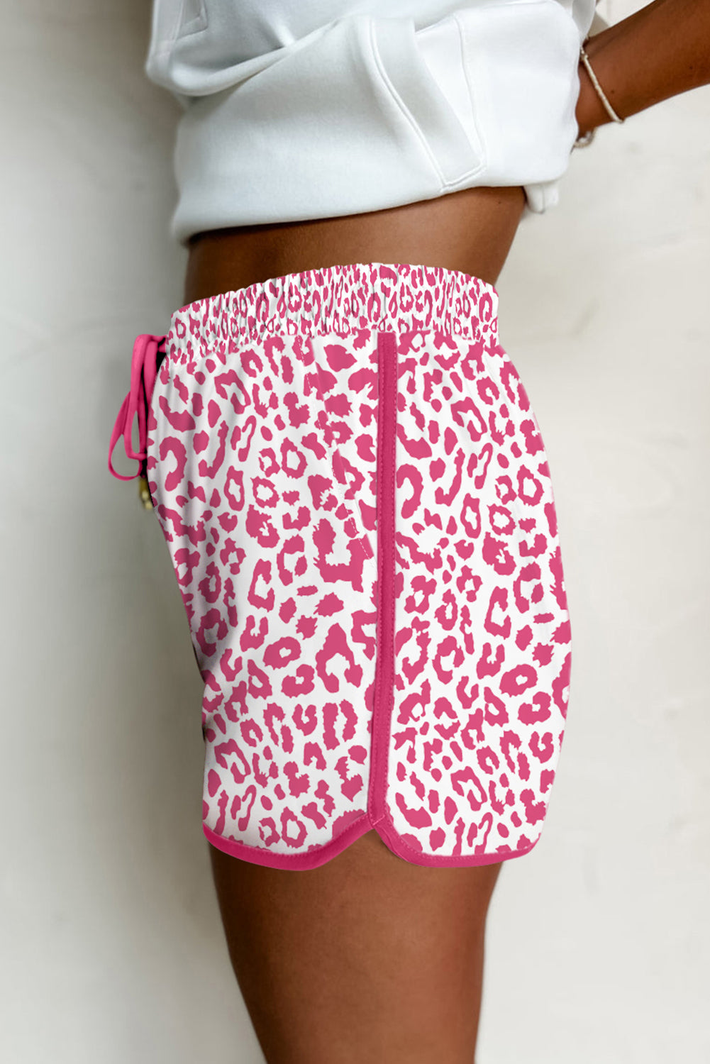 Leopard Elastic Waistband Lace up Casual Shorts Dear-Lover Dropshipping