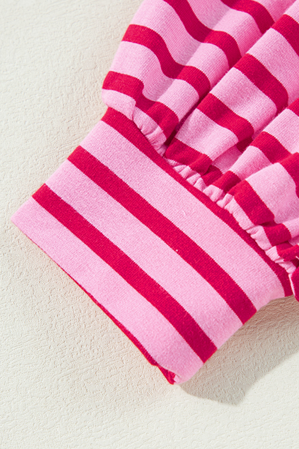 Sachet Pink Striped Print Crew Neck Drop Shoulder Sweatshirt Daisie Boutique