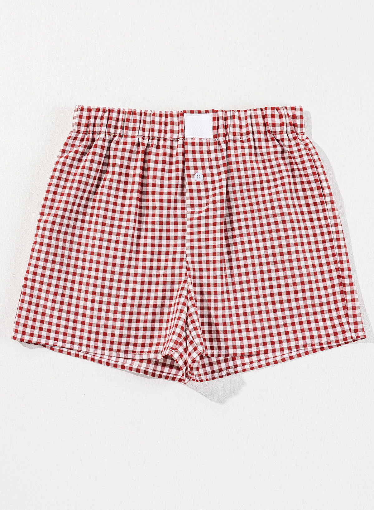 Red Plaid Gingham Printed High Waist Shorts Daisie Boutique