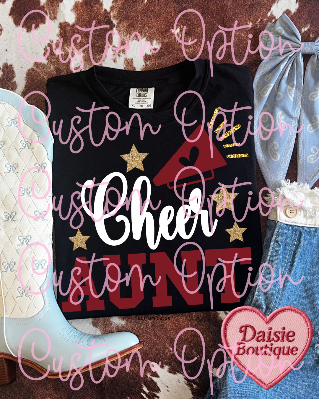 Cheer Aunt Custom Comfort Colors Tee Daisie Boutique