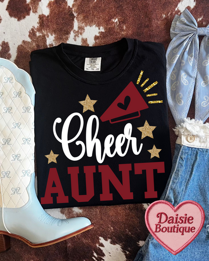 Cheer Aunt Custom Comfort Colors Tee Daisie Boutique