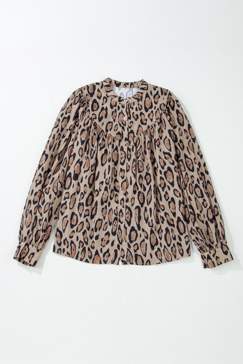 Oversized Leopard Print Balloon Sleeve Casual Shirt Daisie Boutique