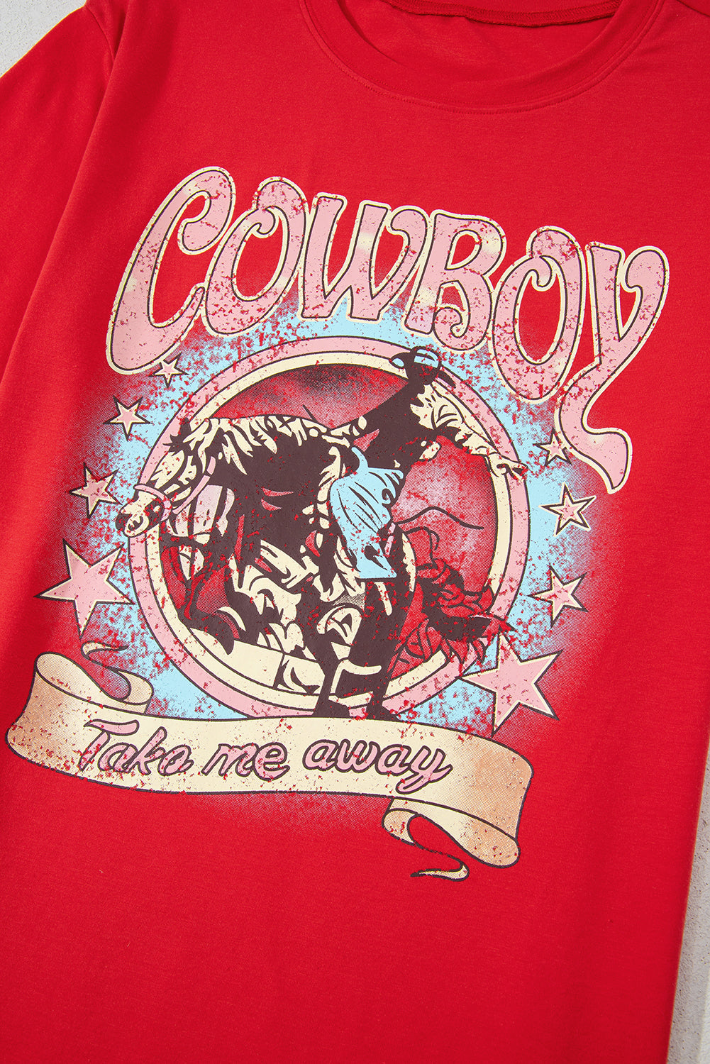 Red COWBOY Take Me Away Graphic Western Tee Daisie Boutique