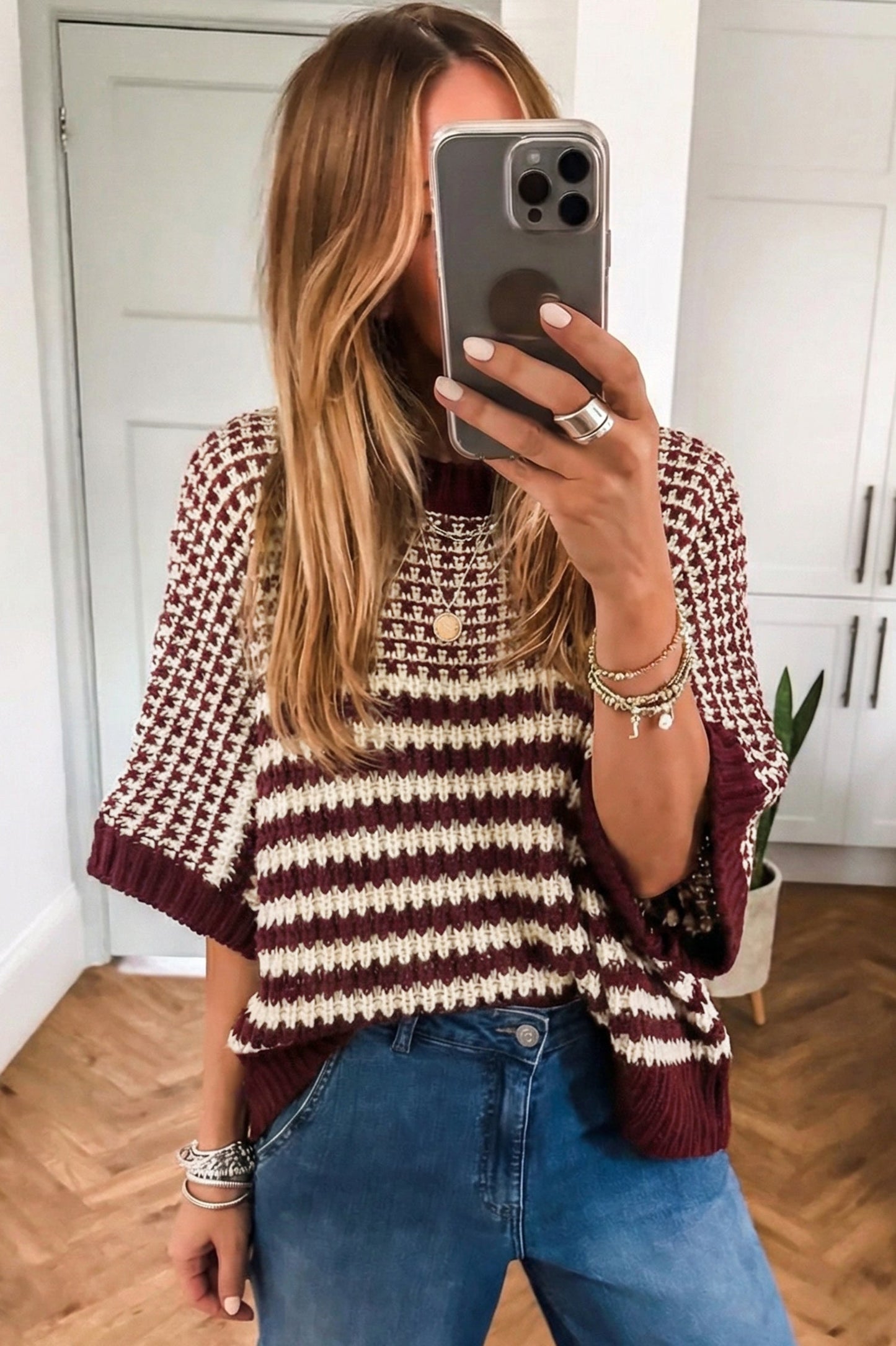 Cutie Stripe Slouchy Sweater Dear-Lover Dropshipping