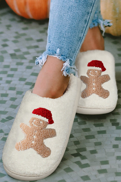 Christmas Gingerbread Man Plush Slippers Dear-Lover Dropshipping