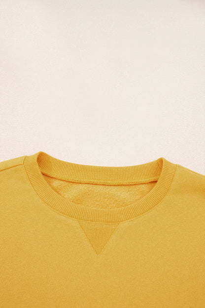 Pleated Balloon Sleeve Pullover Sweatshirt - Citrus Dear-Lover Dropshipping