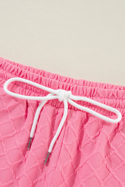 Textured Tee and Drawstring Shorts - Spring Colors