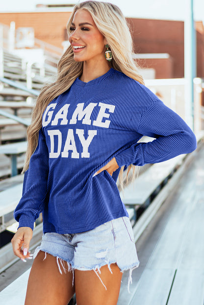 GAME DAY Graphic Long Sleeve Crewneck Tee Daisie Boutique