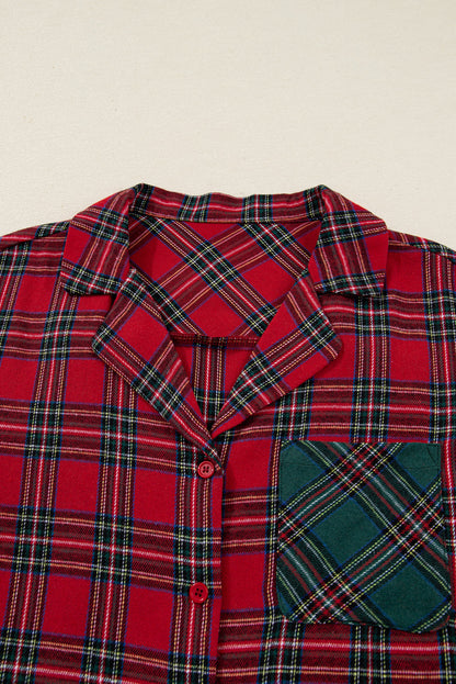 Plaid Holiday Long Sleeve and Short Pajama Set Dear-Lover Dropshipping