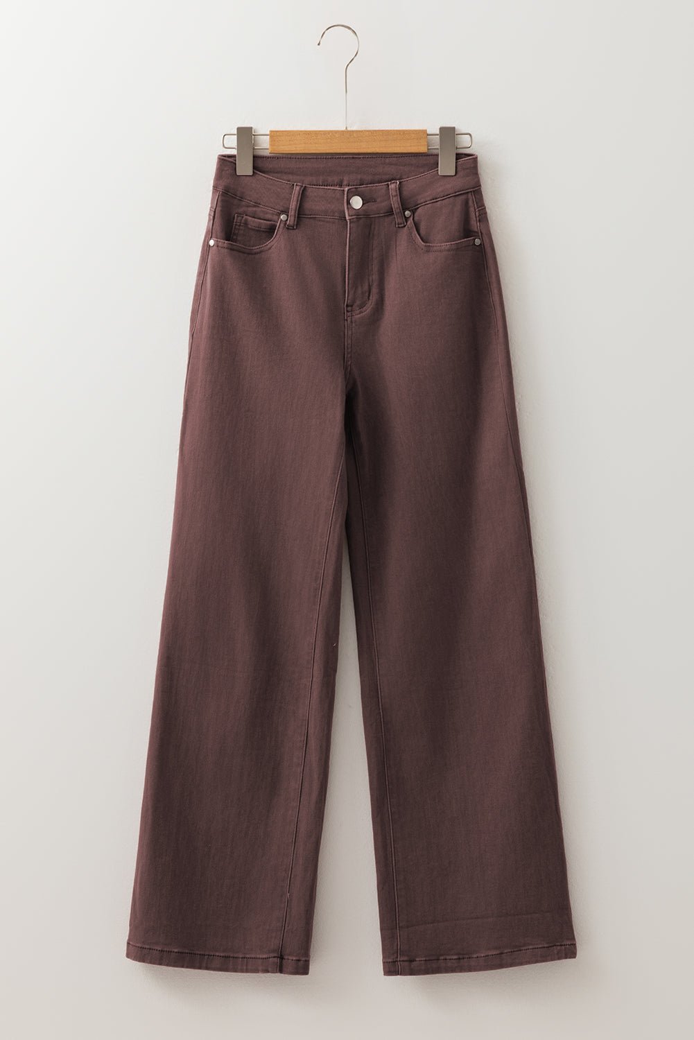 Loose Straight High Waist Solid Color Jeans - Coffee Daisie Boutique
