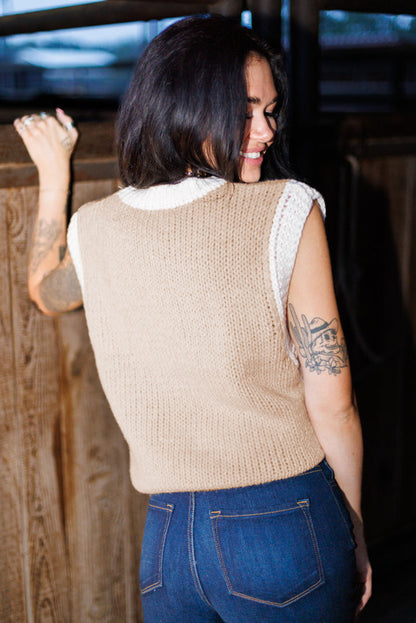Woven Horseshoe Sweater Vest Daisie Boutique