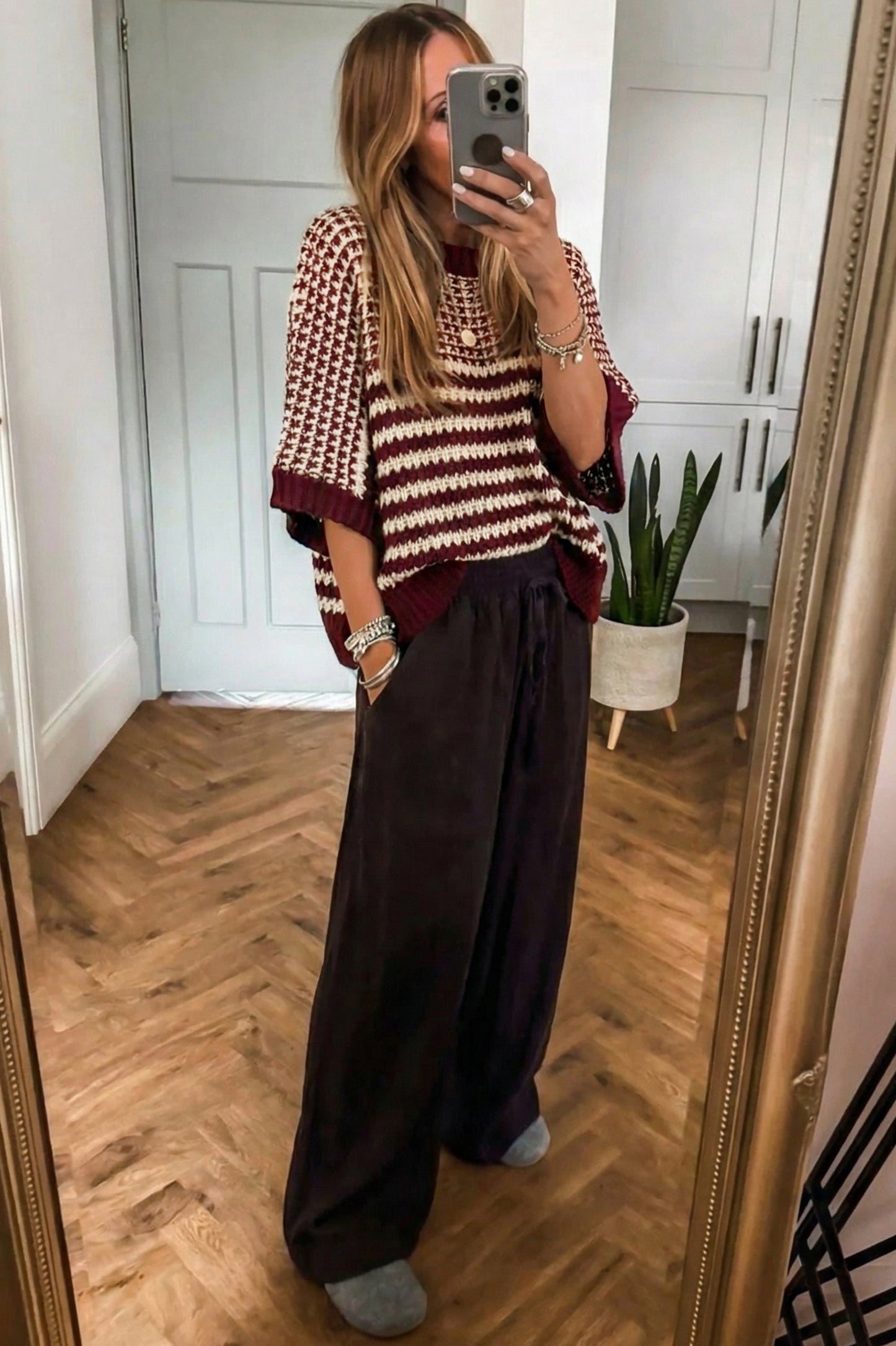 Cutie Stripe Slouchy Sweater Dear-Lover Dropshipping