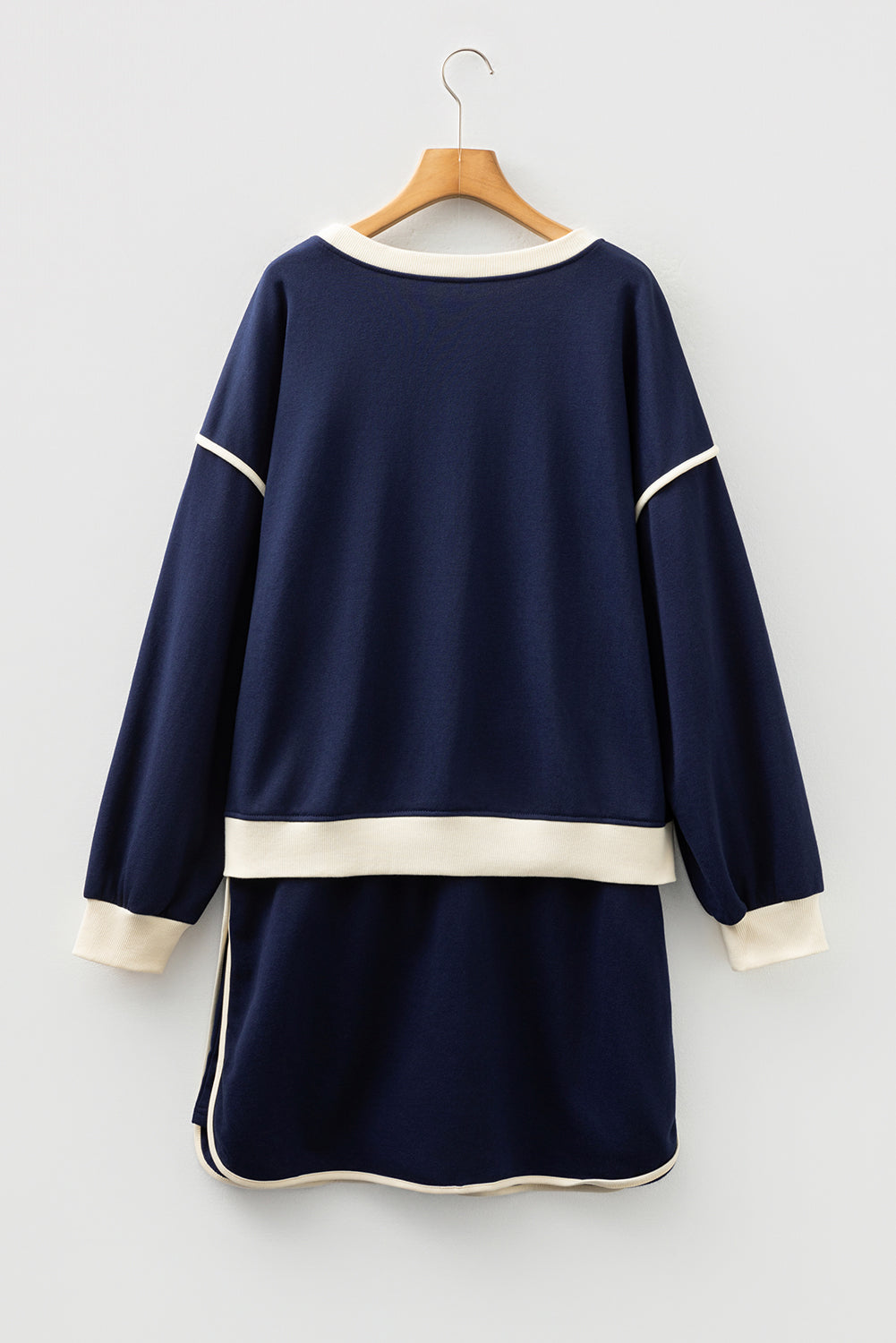 Plus Color Block Top and Lace-up Skirt Outfit Dear-Lover Dropshipping