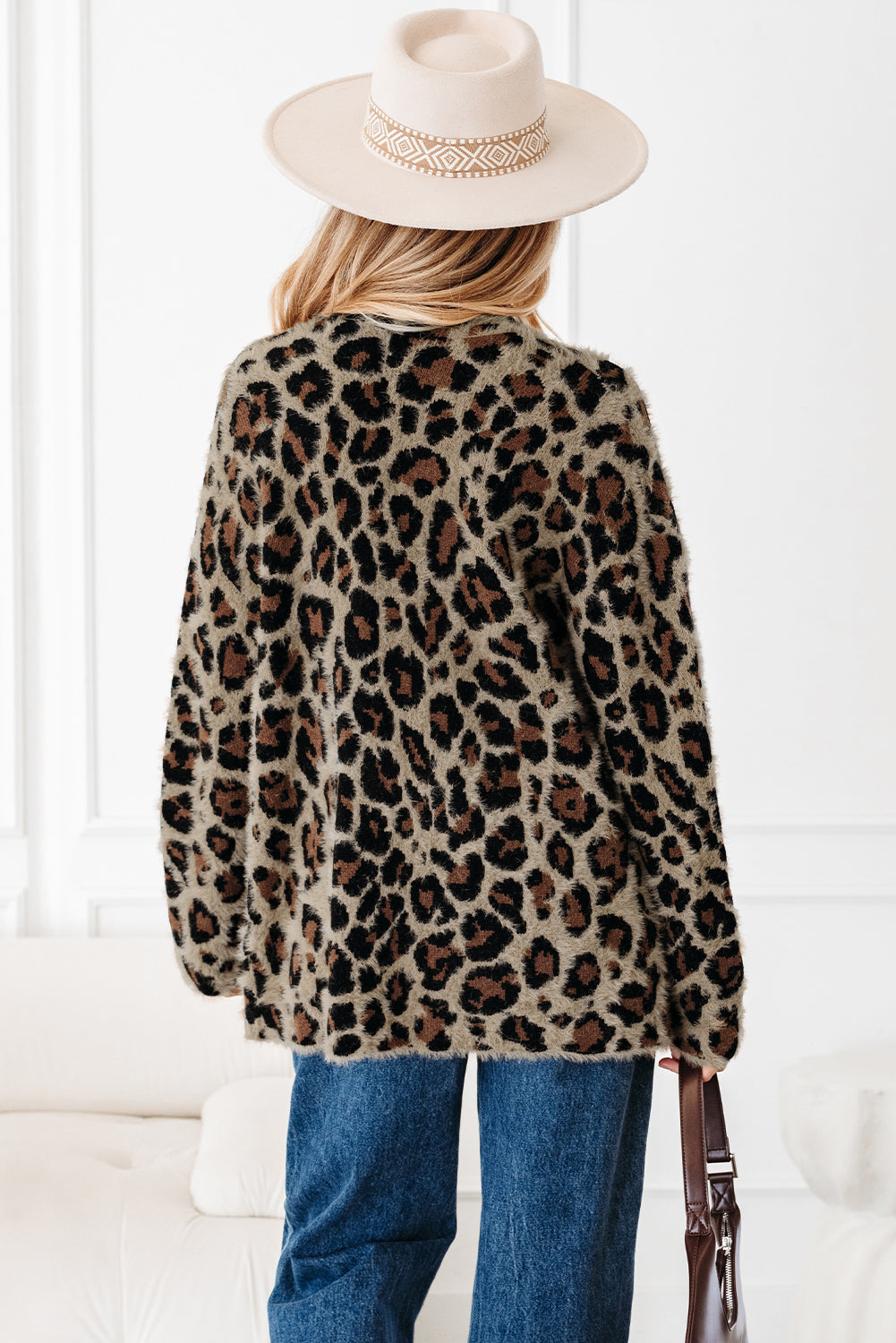 Brown Leopard Casual Cardigan Dear-Lover Dropshipping