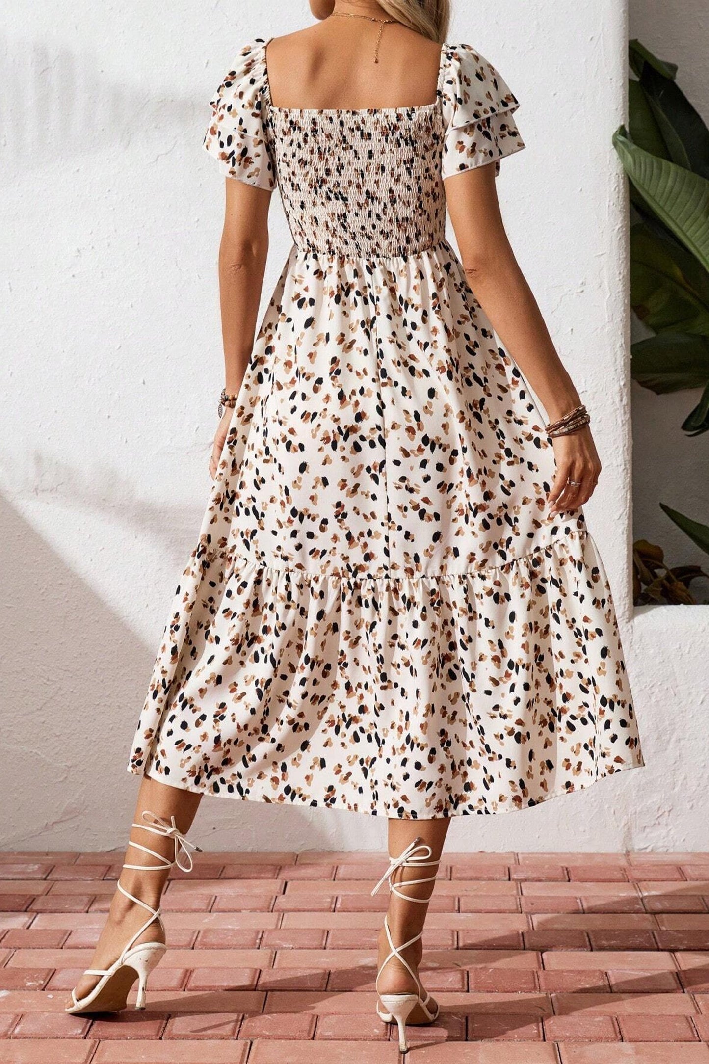 Floral Print Ruffle Short Sleeve Dress Dear-Lover Dropshipping